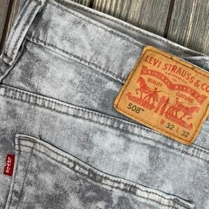 Levis 508 Gray Stone Wash Men‎ Tapered Jeans 32x32 Vtg 2000s Red Tab Y2K Classic